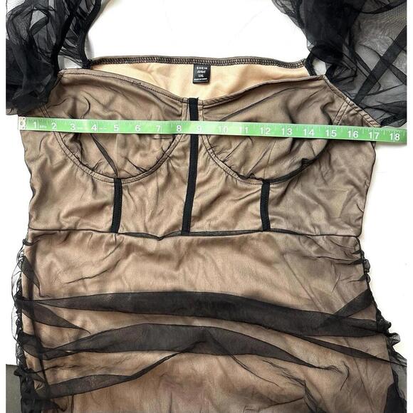 Shein Curve Black Mesh Panel Bodysuit Women's 1XL - Picture 5 of 10